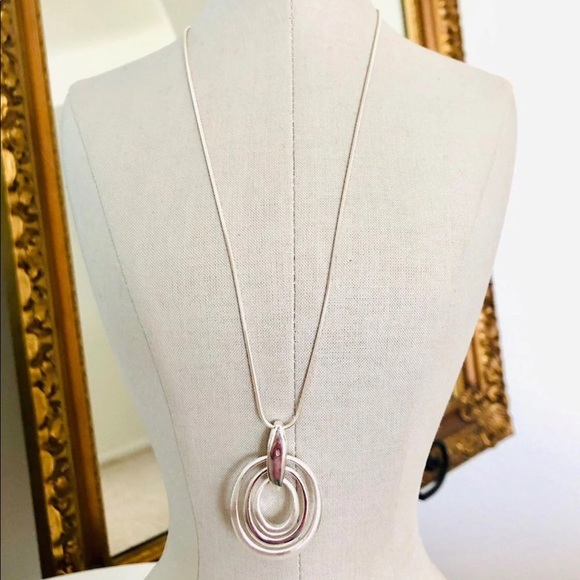 Vintage Silver Necklace & ST Hoop Earrings - Picture 2 of 9